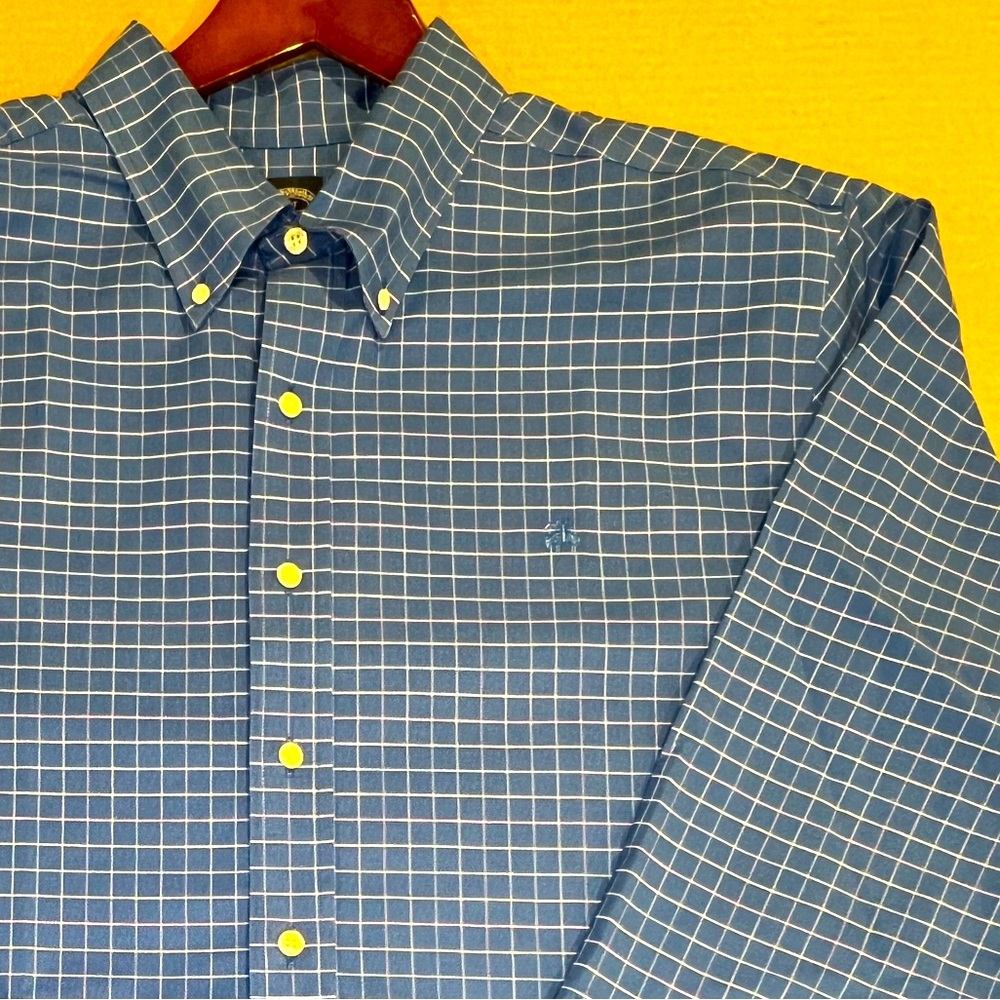 Brooks Brothers Windowpane Oxford Sport Shirt | Non-Iron Stretch | 1XLT